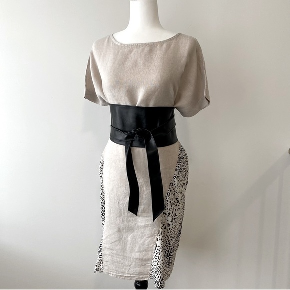 Linen Neutral Dress - Picture 2 of 12